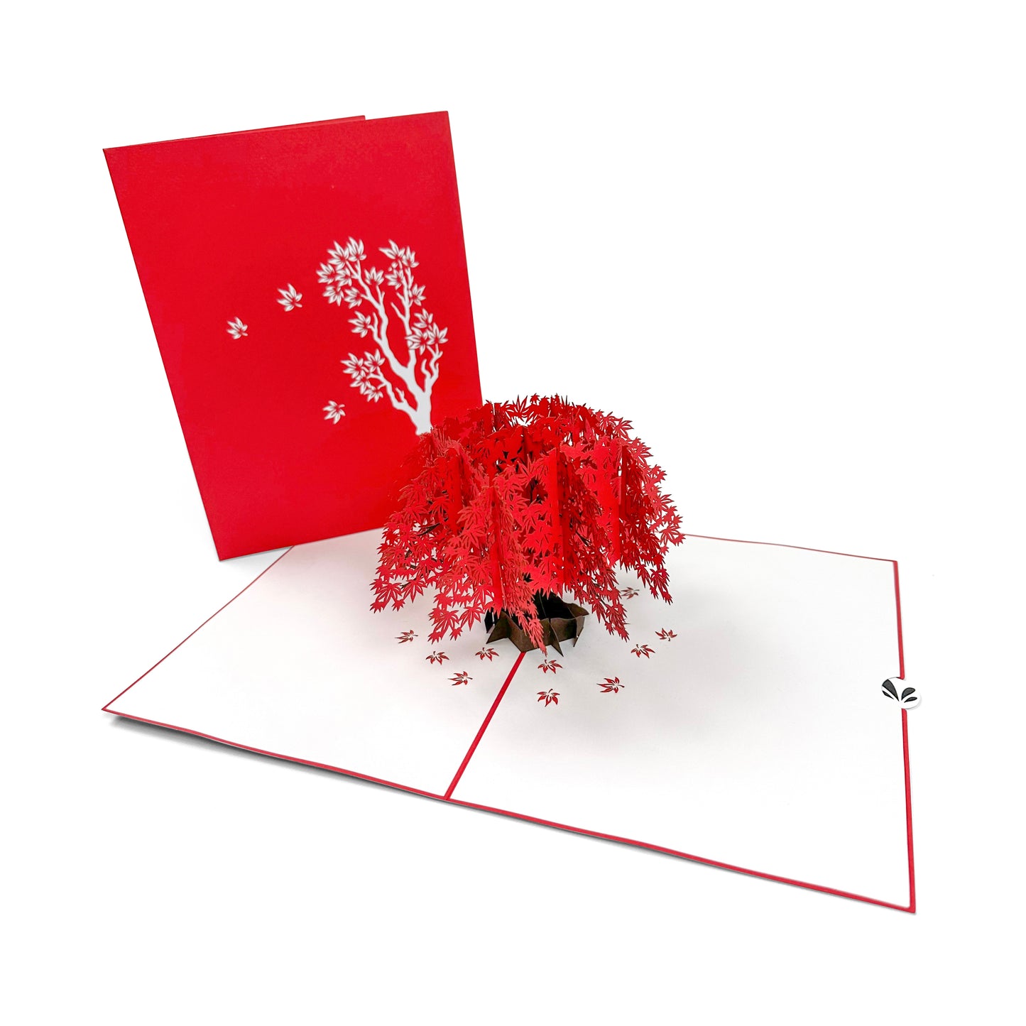 Beautiful 3D Vibrant Folding Red Maple 3D PopUp Card