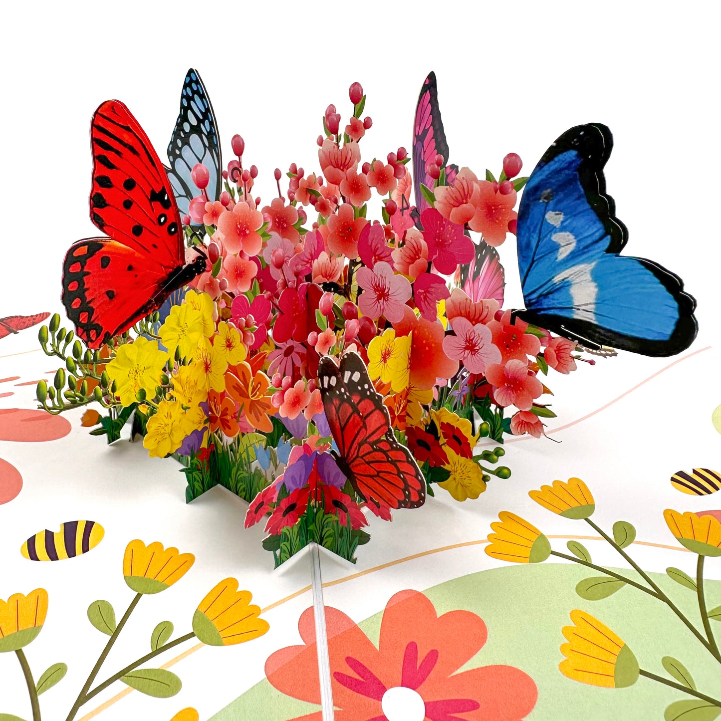 Butterflies & Wildflowers Folding 3D Popup Greeting Card