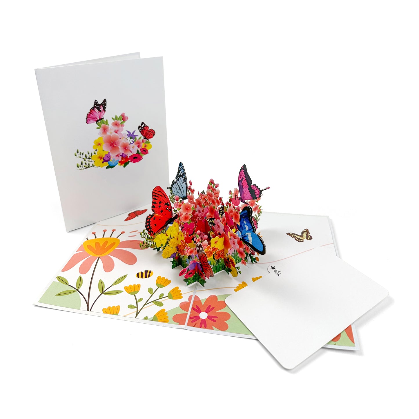 Butterflies & Wildflowers Folding 3D Popup Greeting Card