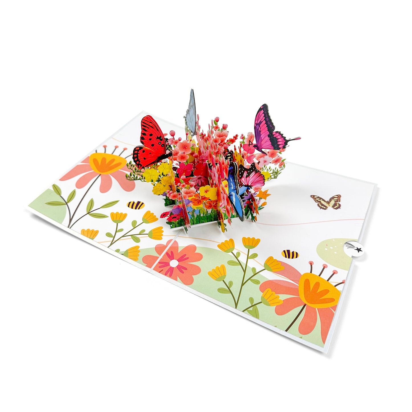 Butterflies & Wildflowers Folding 3D Popup Greeting Card