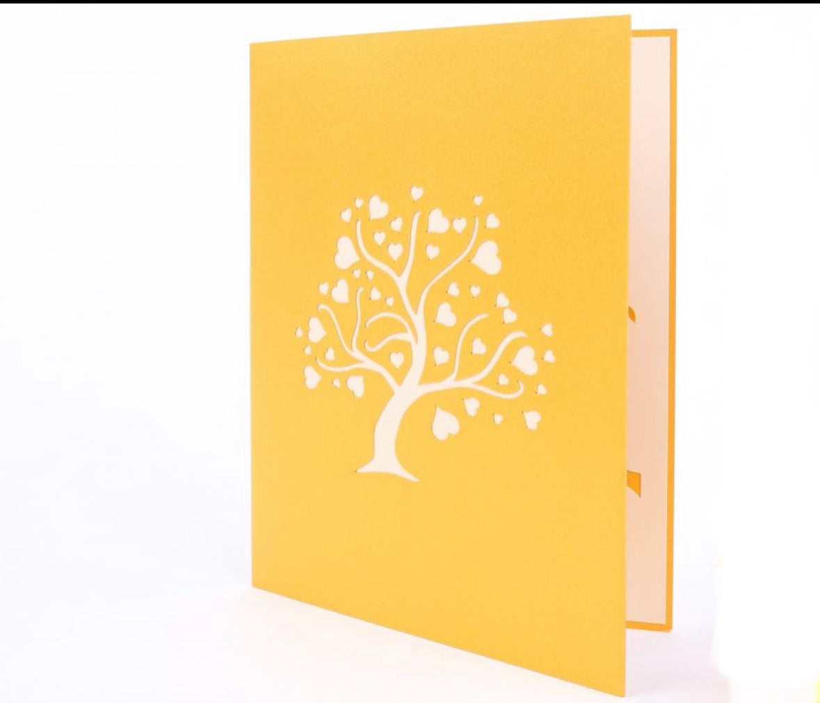 Beautiful Fall Heart Love Tree 3D PopUp Card