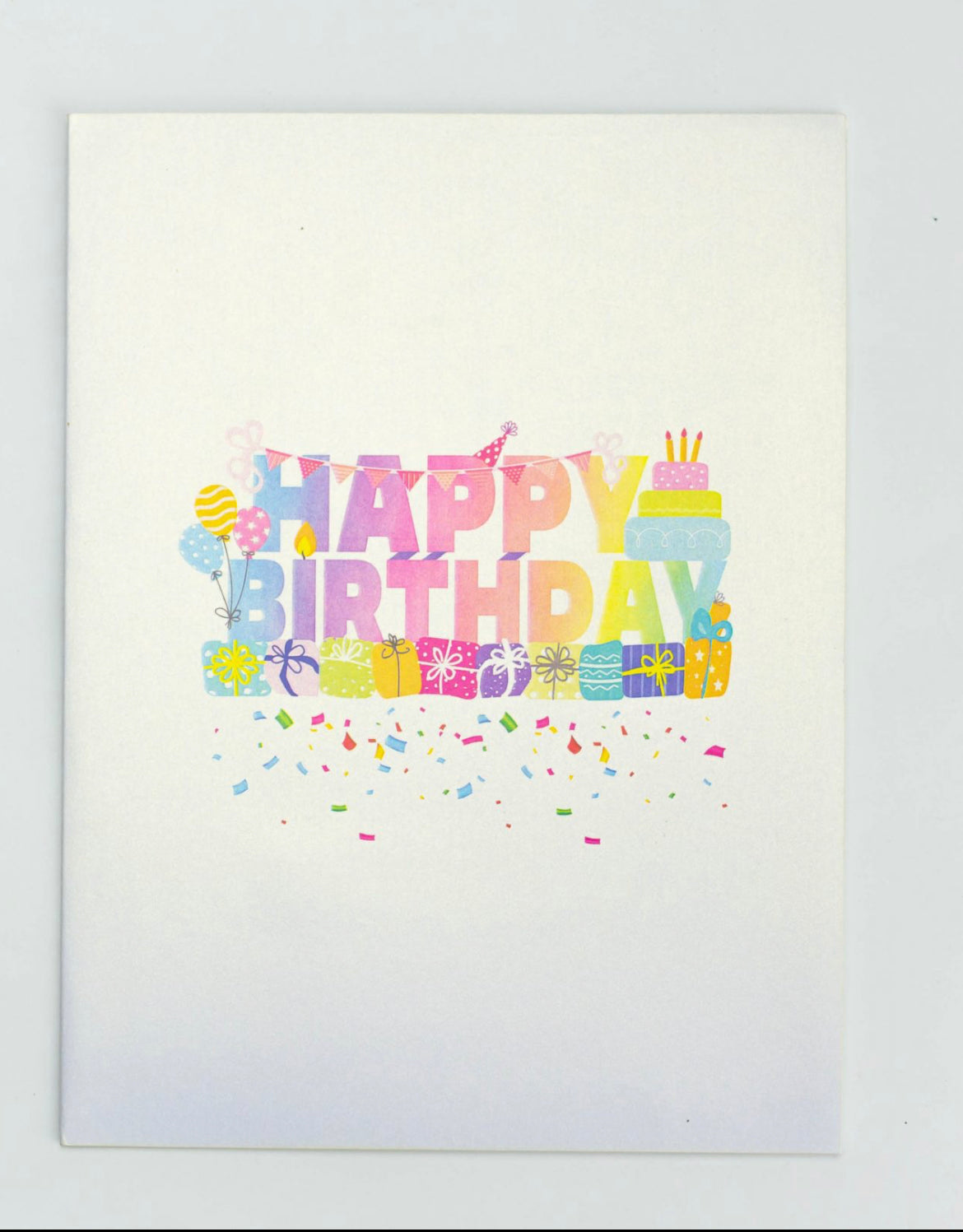 3-D Pastel Happy Birthday Card