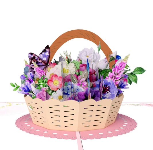 Beautiful 3D Flower Basket PopUp Card #1