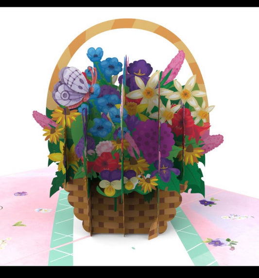 Beautiful 3D Summer Flower Basket PopUp Card #2