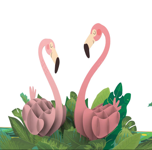 Fanciful Flamingos 3D PopUp Card