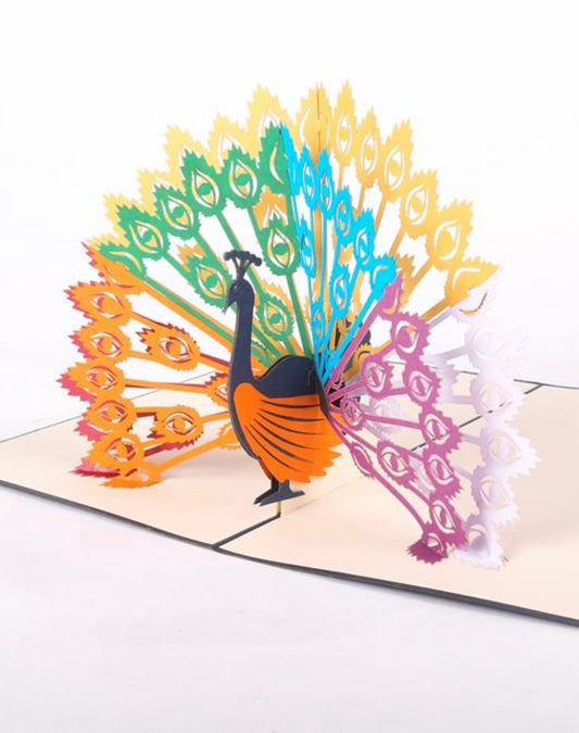 Proud Peacock 3D Card