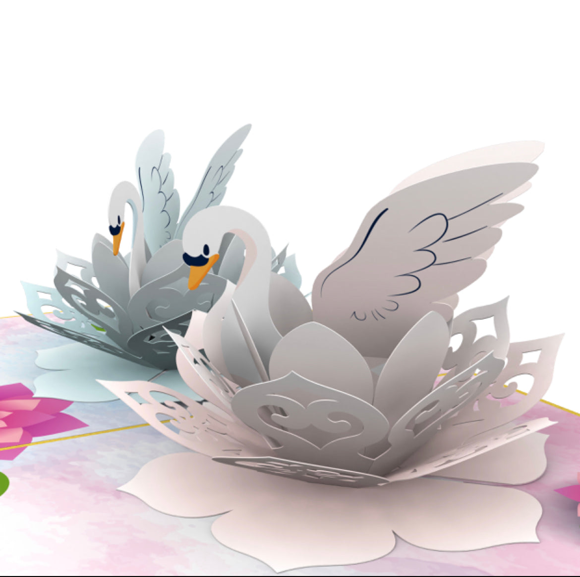 Elegant Swans 3D Card